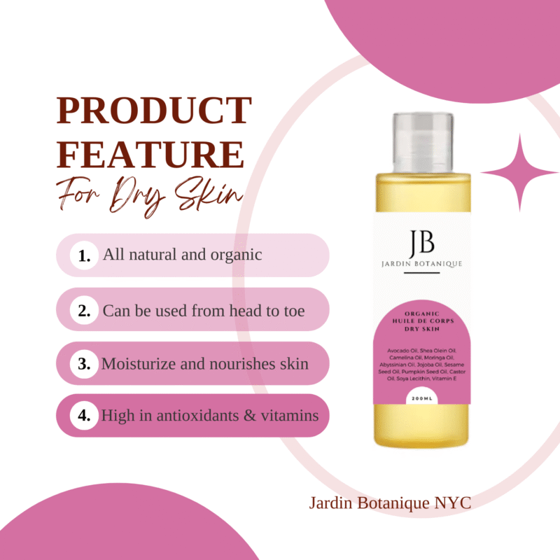 Organic Body Oil for Dry Skin 200ml - Image 2