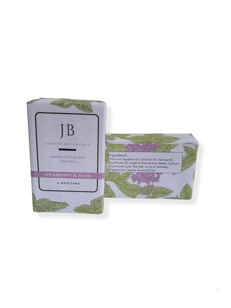 Natural Spearmint & Basil Cold Process Soap Bar - Image 2